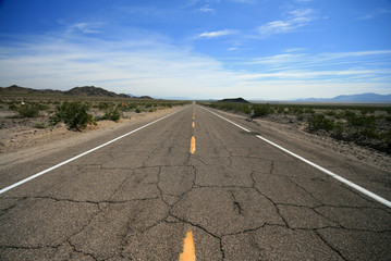 Historic empty route 66 highway, california