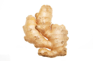 A piece of root ginger isolated on white