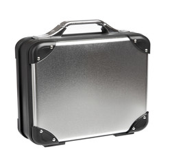 Metal suitcase on a white background...