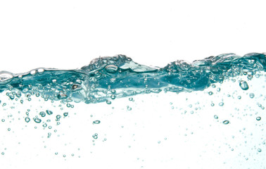 A Wave with Blue Water