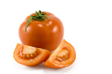 fresh tomatoes isolated on white