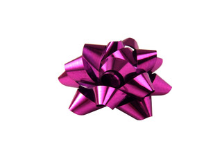 Isolated purple bow for decoration of presents