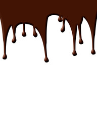 chocolate dripping down on a white background