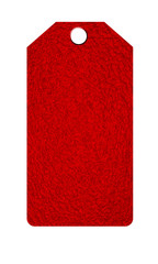 red sales tag on a white background