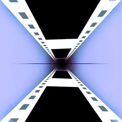 Negative film strips joining in the distance