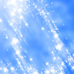 bright glitters on a soft blue background