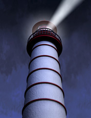 Night Lighthouse Beam