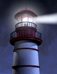Night Lighthouse Beam