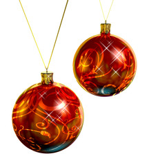 red chrismas tree balls