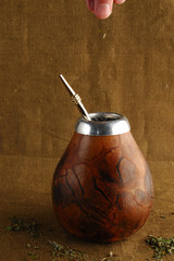 Traditional calabash for drinking mate