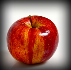 fruit background, red apple on white plane
