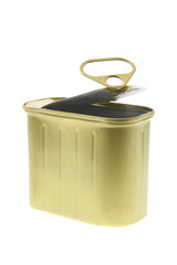 Empty Ring-Pull Tin Can on Isolated White Background