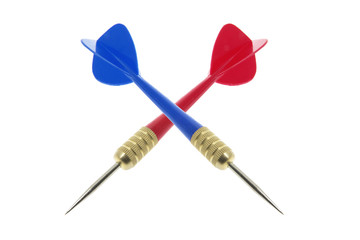 Darts on Isolated White Background