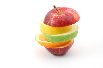 fresh fruits isolated on  a white background