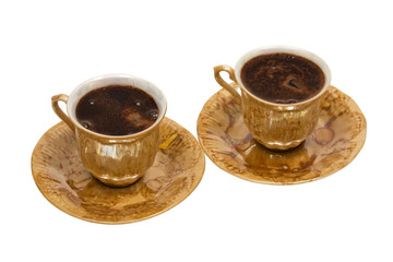 cups from coffee on a white background
