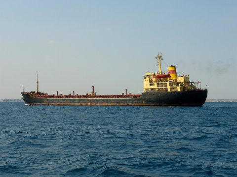 Tanker ship on the Crimea Black Sea