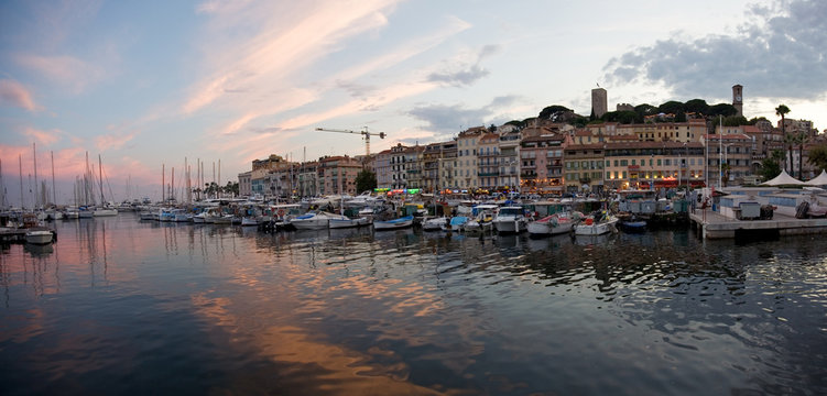 The beautiful Cannes after sunset