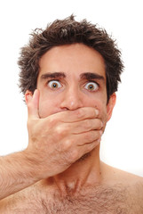 Obraz premium Man with surprised facial expression