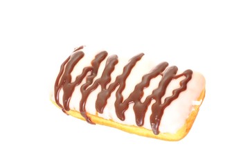 Old fashioned type donut isolated on white.