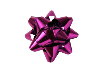 Isolated purple bow for decoration of presents