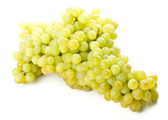 Fresh appetizing grapes on a white background