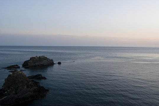 Sunset at the tropical coast of Andalucia, Espa&ntilde;a.