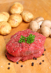 Seasoned fillet steak