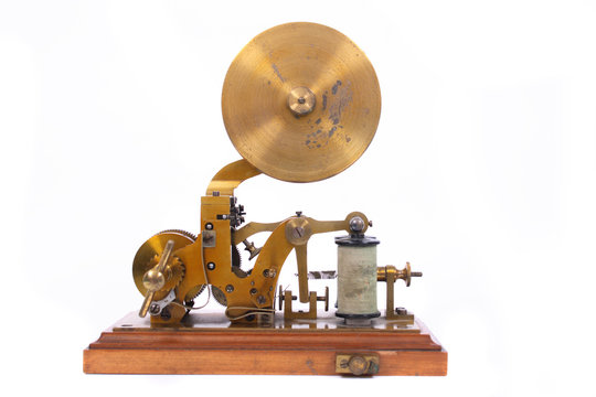 old telegraph on the white background