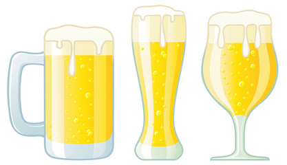 Various beer glasses