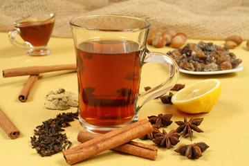 Elegant serving of tea. Luxury cafe.