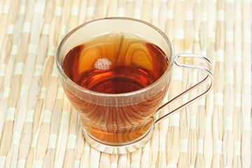 tea in a transparent cup