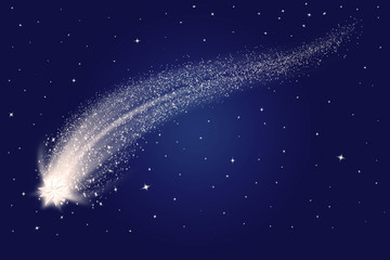 a great illustration of a shooting star in a starry sky © clearviewstock