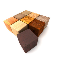 Cube bois color