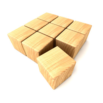 Cube bois clair