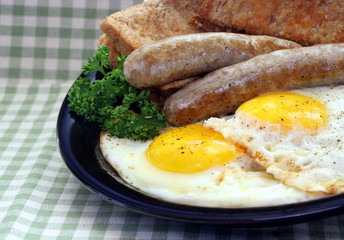 Sunny Side Up Eggs and Link Sausage
