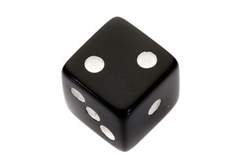Black dice with number two a over white background