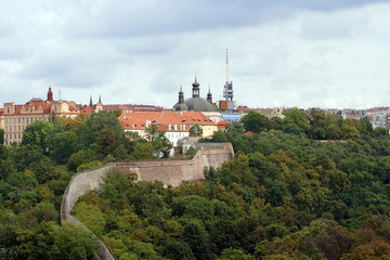 Fototapeta na wymiar Prague: Vysehrad Kremlin walls