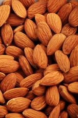 Natural form food: almonds background