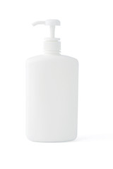 A bottle of hair care product on white background