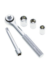 Socket spanner set on white background