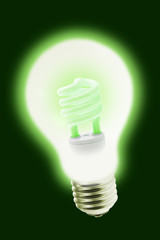 Energy saving electric bulb inside tungsten light bulb