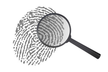 Magnifying Glass with Fingerprint