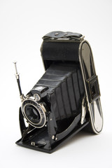 An old camera of negative medium format