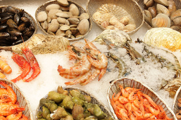 The fresh seafoods market and restaurant  is located Moscow © Arkady Chubykin