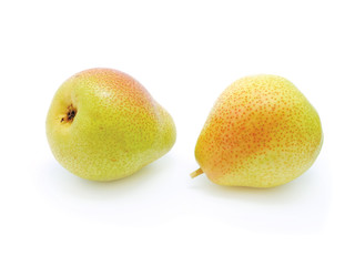 Two pears isolated on the white background