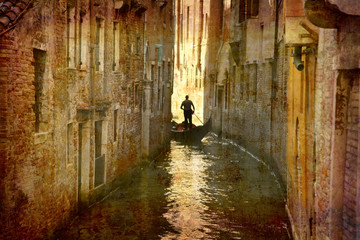 Postcard from Italy. - Gondola - Venice. © Knud Nielsen