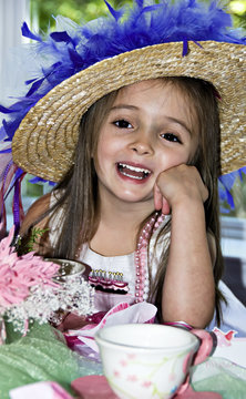 Little girl dressed up