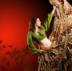 gipsy dancer in a autumn frame