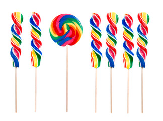 Be different, a bright rainbow lollipop puts a different twist