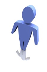 Selfconfident or proud person. 3d rendered illustration.